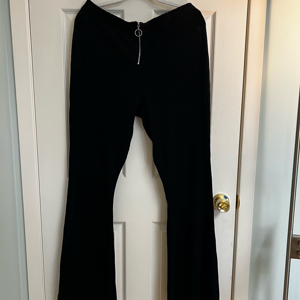 Topshop Black Flared Boot Cut Pants